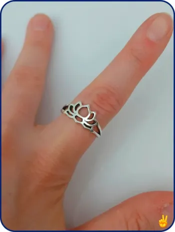 Bague argentée tendance en acier inoxydable