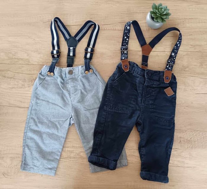 Lot de 2 pantalons avec bretelles