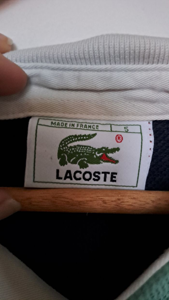 Pull Lacoste vert et bleu vintage - photo numéro 6