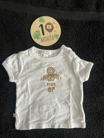 teeshirt manches courtes blanc 1 mois