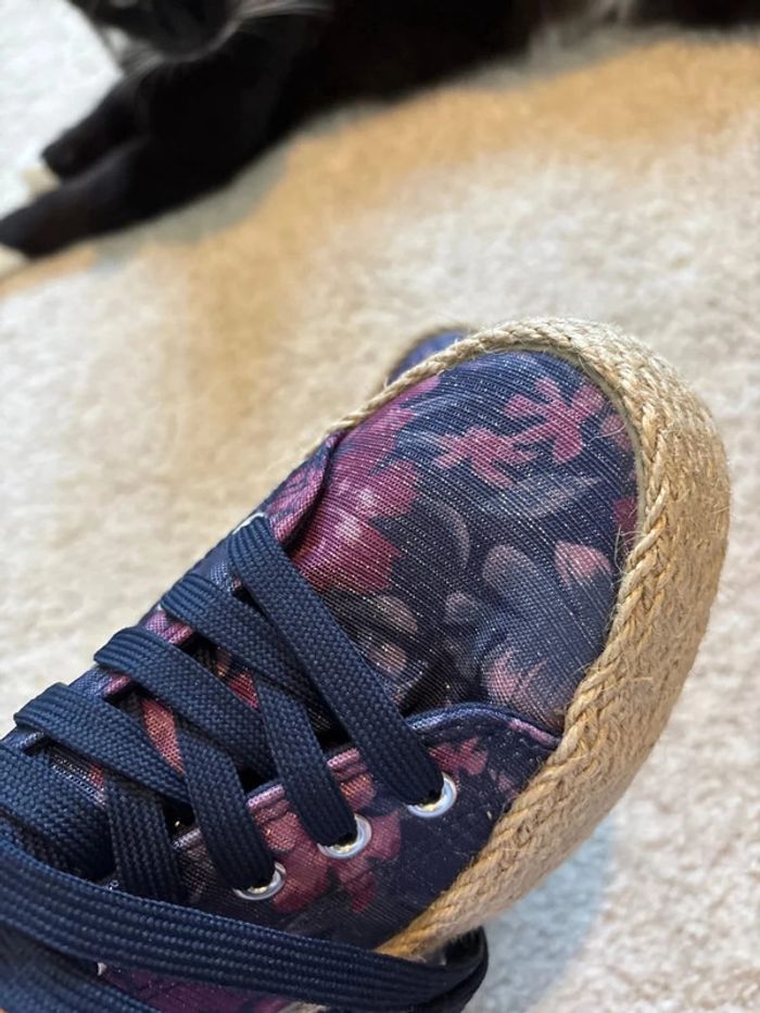 Chaussures rose violettes avec plate-forme osier taille 39 - photo numéro 7