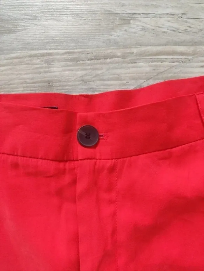 Pantalon large rouge avec poches taille L Zara neuf - photo numéro 5