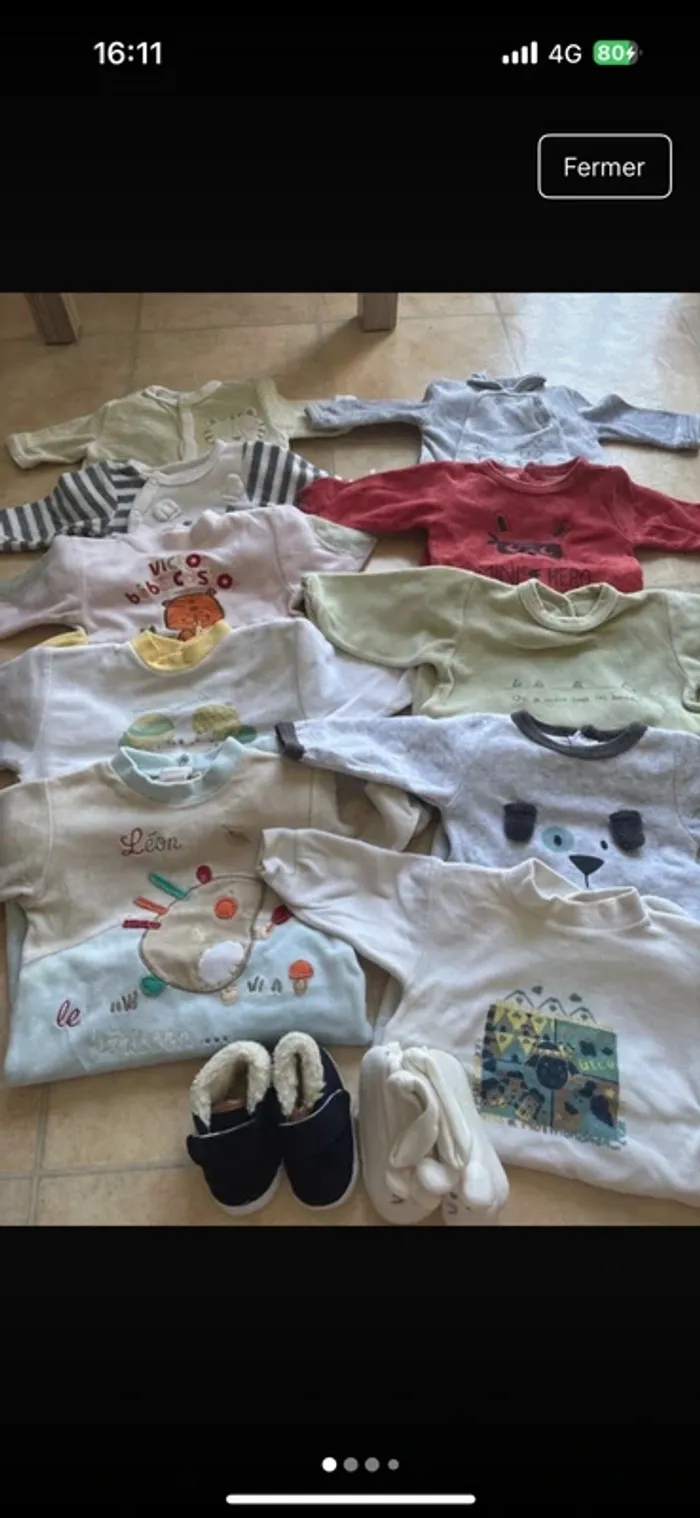 Lots pyjamas 0-3 mois tape à l’œil