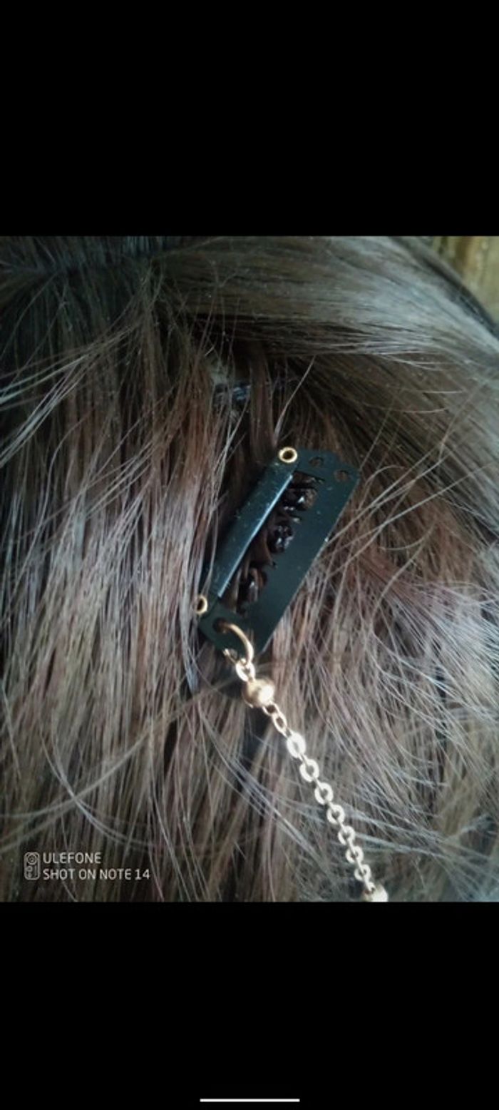 Chaîne de cheveux à Clipper en acier doré - photo numéro 3