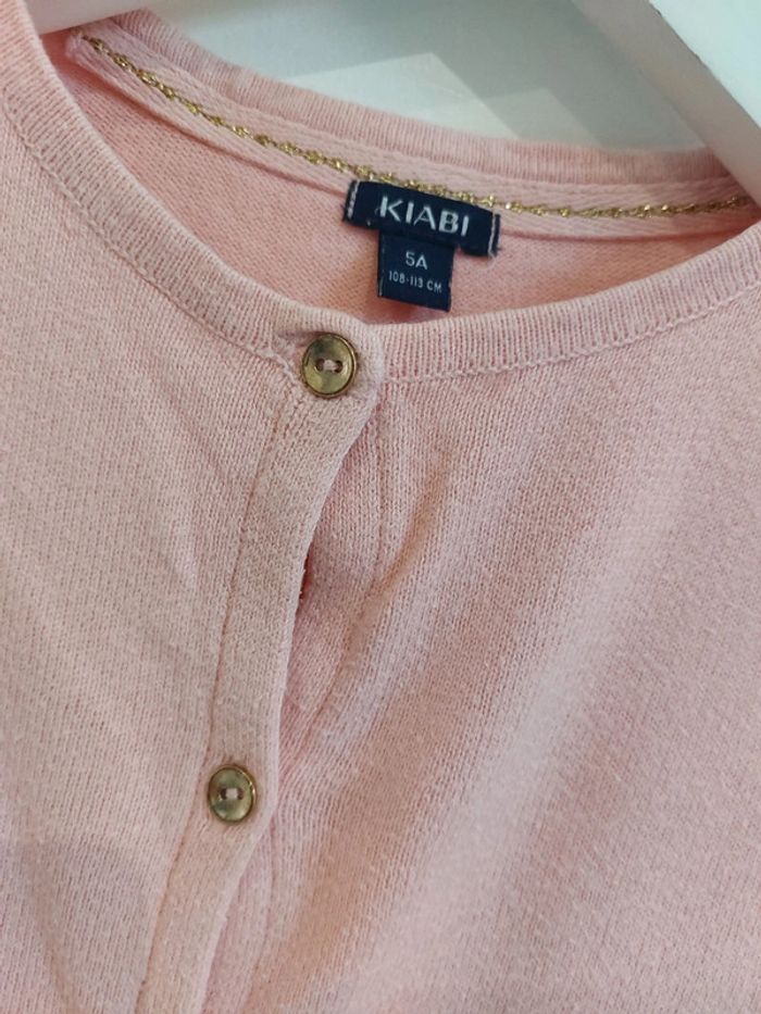 Gilet fille rose clair 5 ans - photo numéro 3