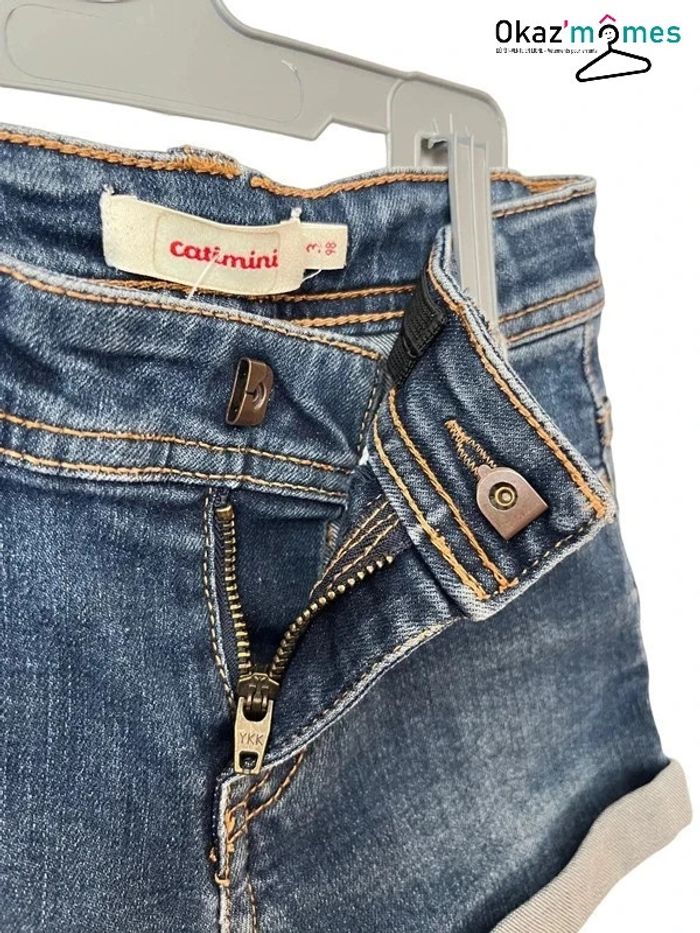 Short en jean bleu denim (perroquet) - Catimini fille 3 ans (98cm) - photo numéro 2