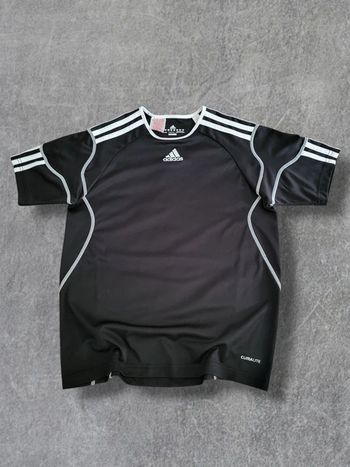 T-shirt Adidas noir logo brodé - 12 ans