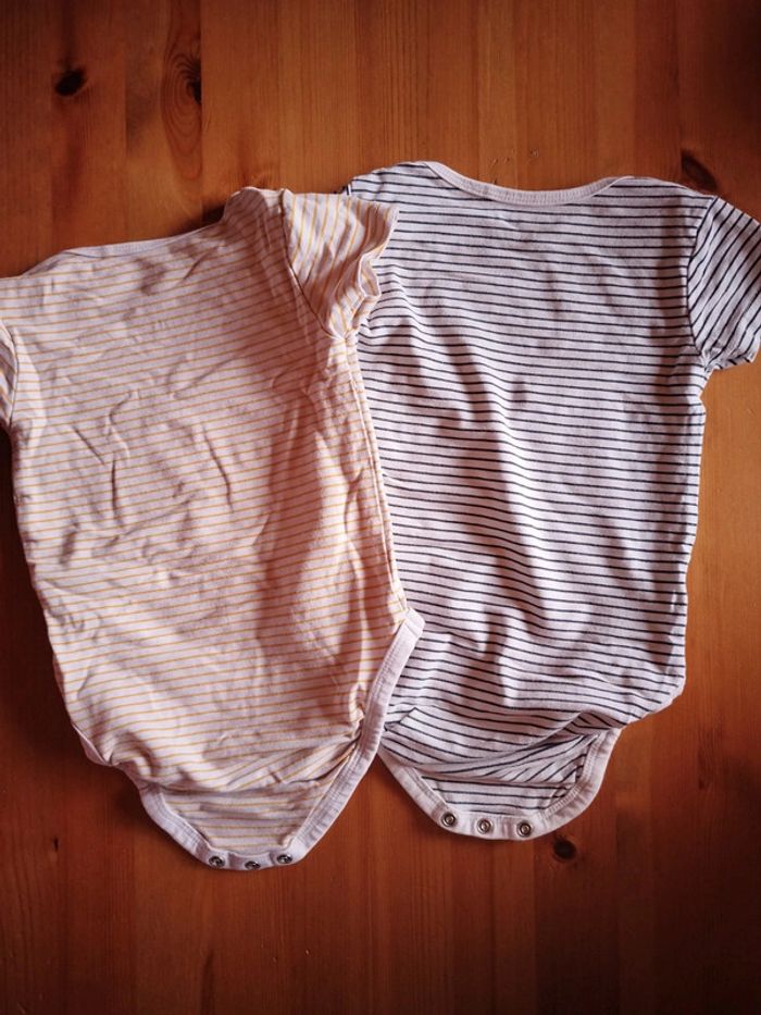 Lot de 2 bodies rayés jbc taille 1 an - photo numéro 2