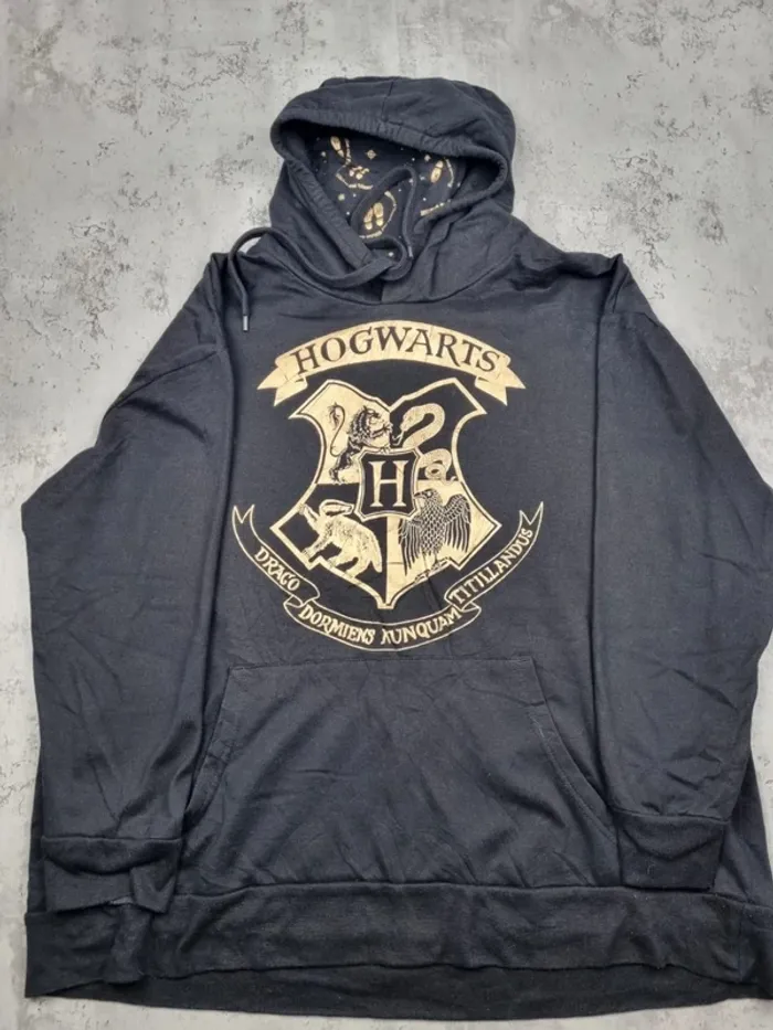 Pull à capuche Harry Potter noir/doré, XXL Hommes - photo numéro 3
