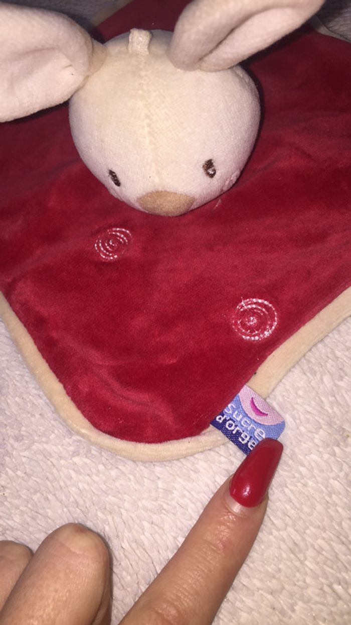 Doudou carré lapin - Sucre d'orge - photo numéro 2