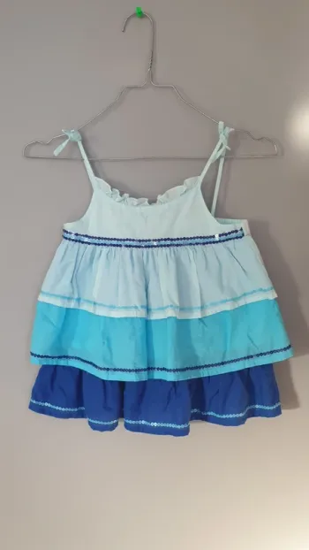 Petit haut bretelles bleu 8 ans