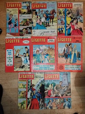 Ancien LOT 8 hebdomadaire BD jeunesse Lisette 1962 magazine