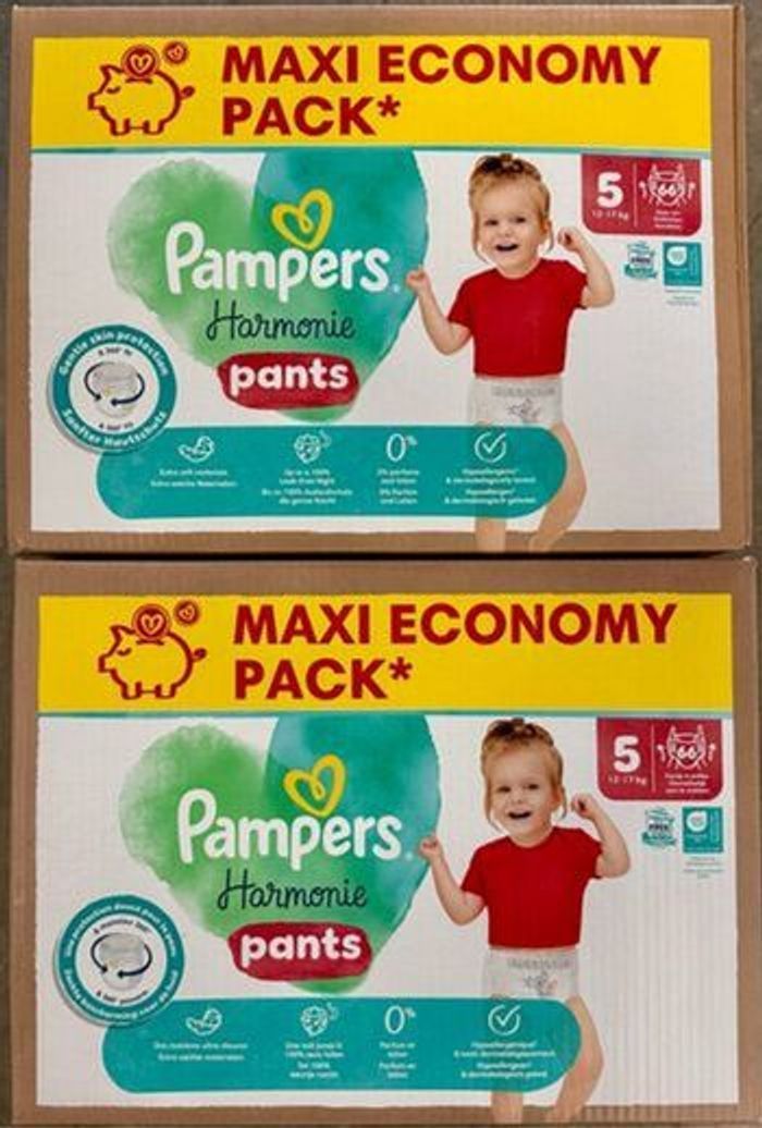 Lot de 2 cartons de couches Pampers Harmonie Pants taille 5 132 couches