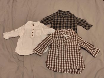 Lot de 3 chemises boutonnées taille 3 mois Kiabi et Obaïbi