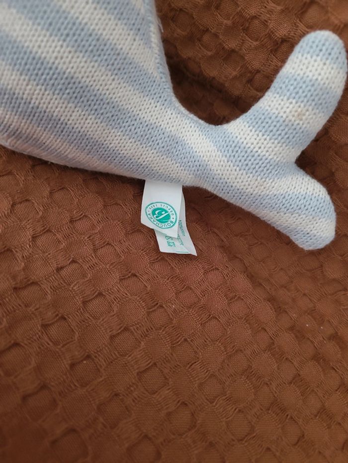 Peluche baleine rayures bleu blanc - photo numéro 2