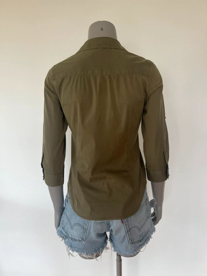 Chemise kaki manches 3/4 Zara - Taille S - photo numéro 3