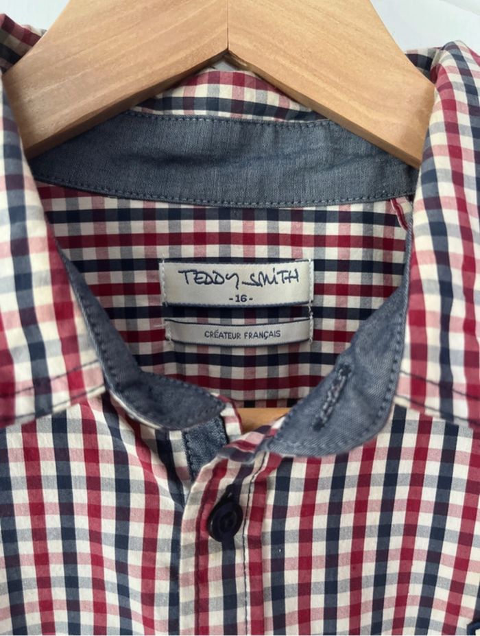 Chemise garçon 16 ans - Teddy Smith - Carreaux bleu/rouge/blanc - photo numéro 2