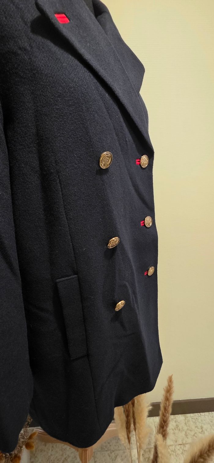 Manteau long bleu marine  style officier Etam - photo numéro 4