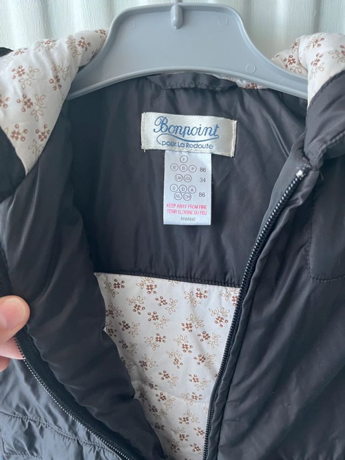 Doudoune longue noir avec reflets marron foncé - photo numéro 4