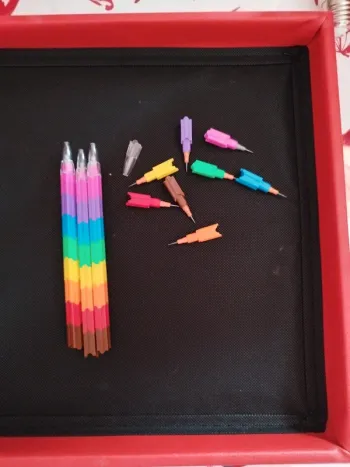4 crayons papier bloc de construction avec mines changeable