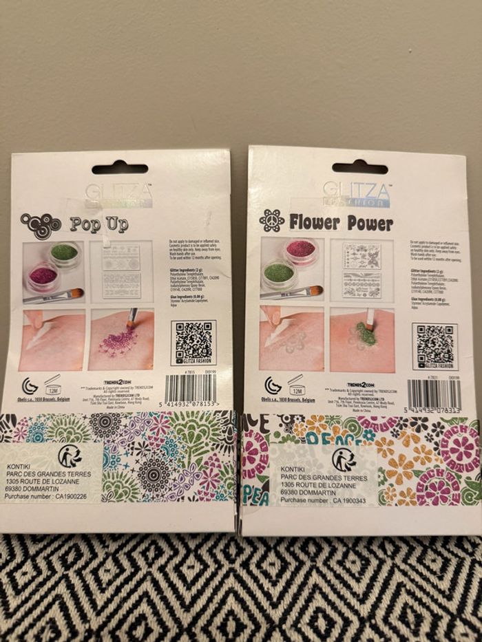 Glitza Fashion - Lot de deux Coffret de tatouages provisoires de haute qualité - photo numéro 2