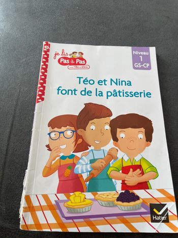 Livre cp teo et Nina font de la pâtisserie 