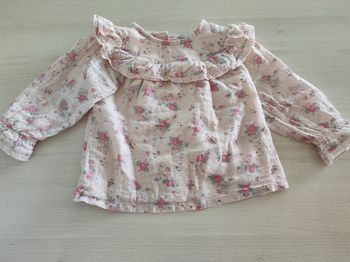 Chemisette fleurie rose