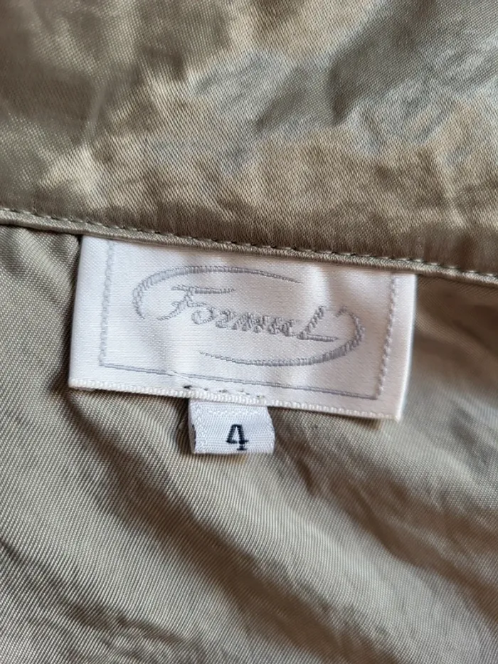 Veste chemise sans manches satinée kaki Formul' - Neuve et Made in France - photo numéro 10