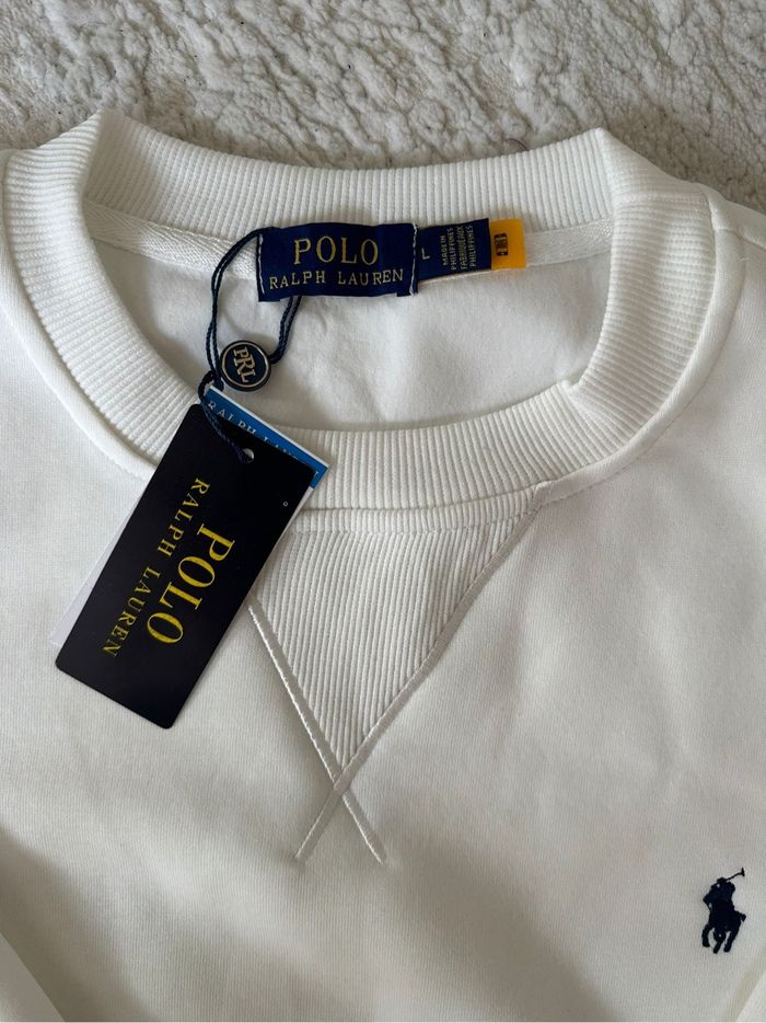 Pull Ralph Lauren blanc taille L - photo numéro 4