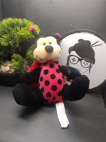 peluche doudou impexit coccinelle noir rouge beige rose Ailes Antennes DD001729