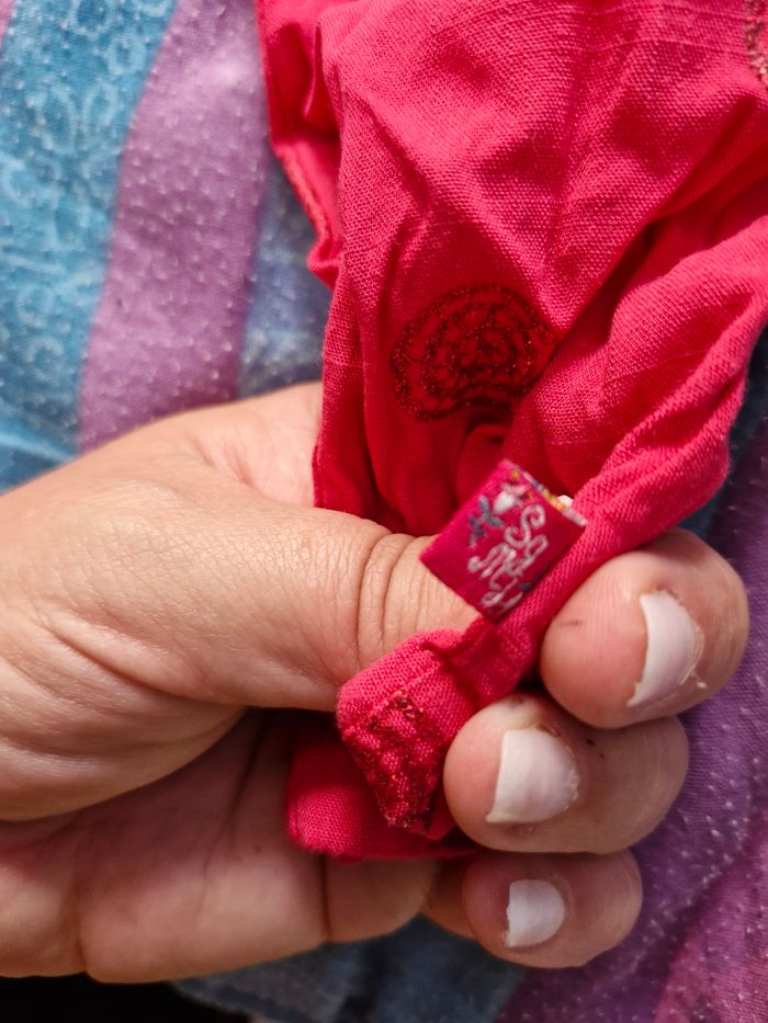 Superbe pantalon taille réglable rose rosaces brillantes - photo numéro 8