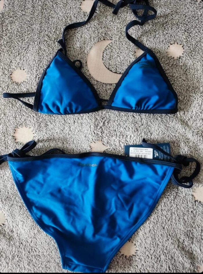 Joli maillot de bain 2 pièces Reebok taille S Noir et bleu - photo numéro 2