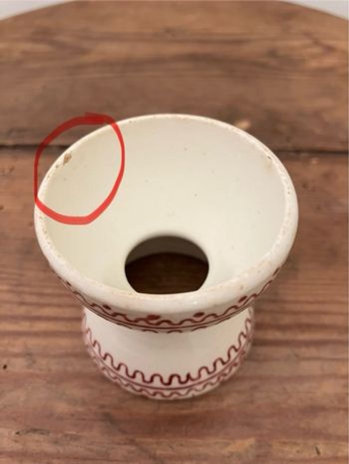 Ancien coquetier diabolo avec motifs fleuris - photo numéro 6