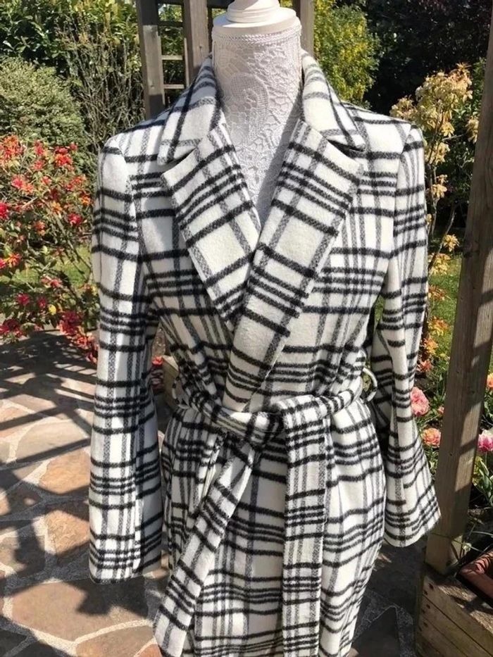 Manteau H&M neuf noir et blanc à rayures - photo numéro 5