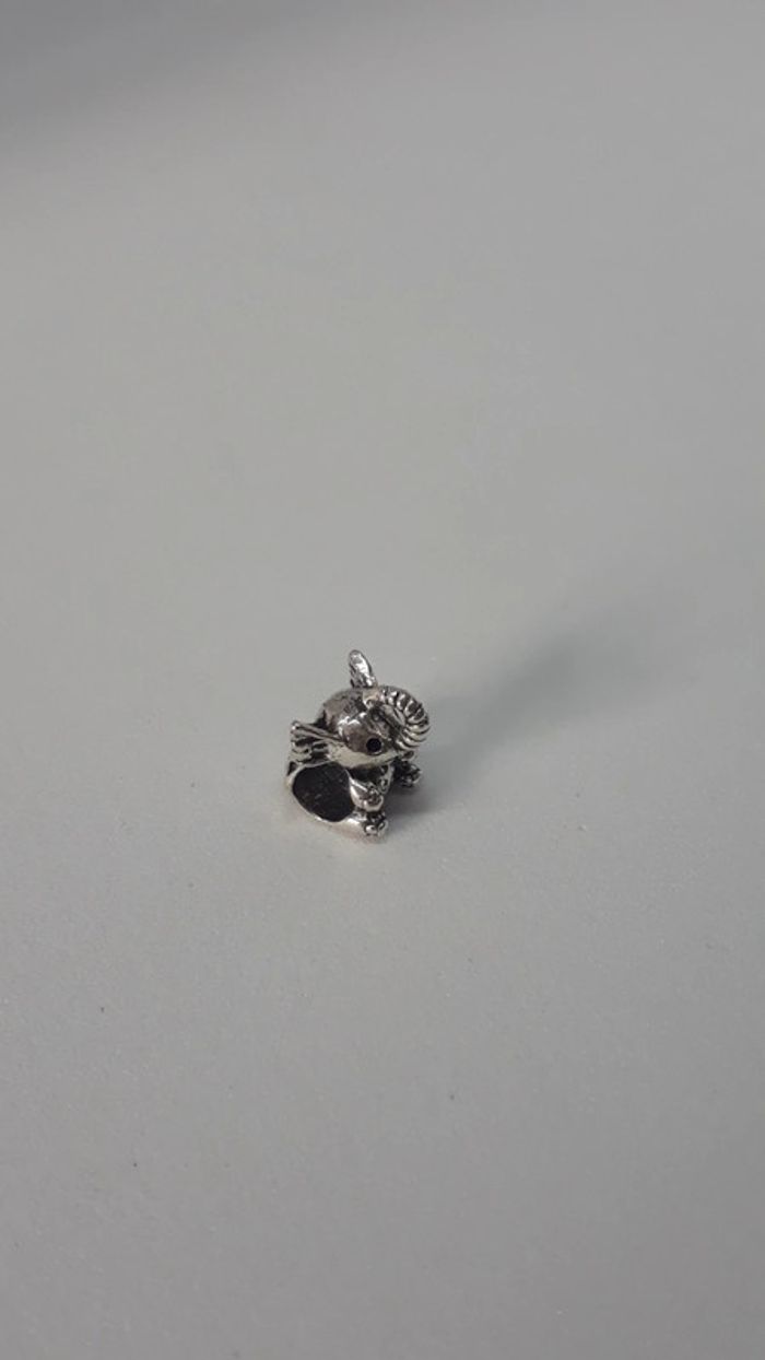 Charm perle argenté éléphant - photo numéro 3