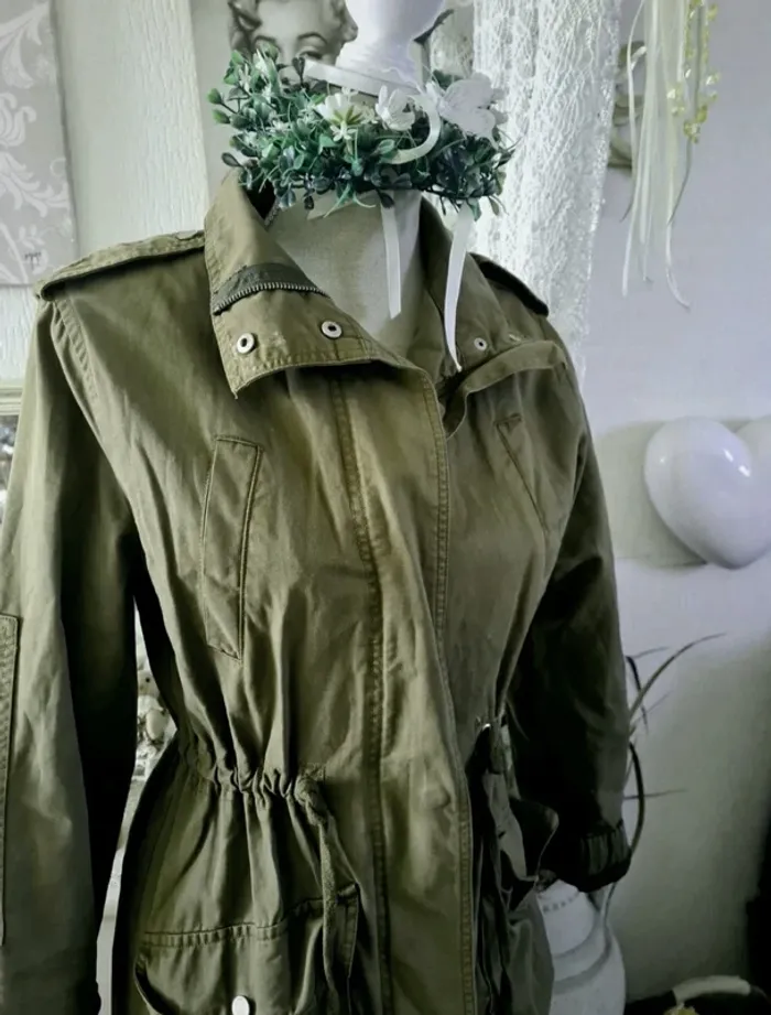 Veste kaki Bershka Taille S - photo numéro 3