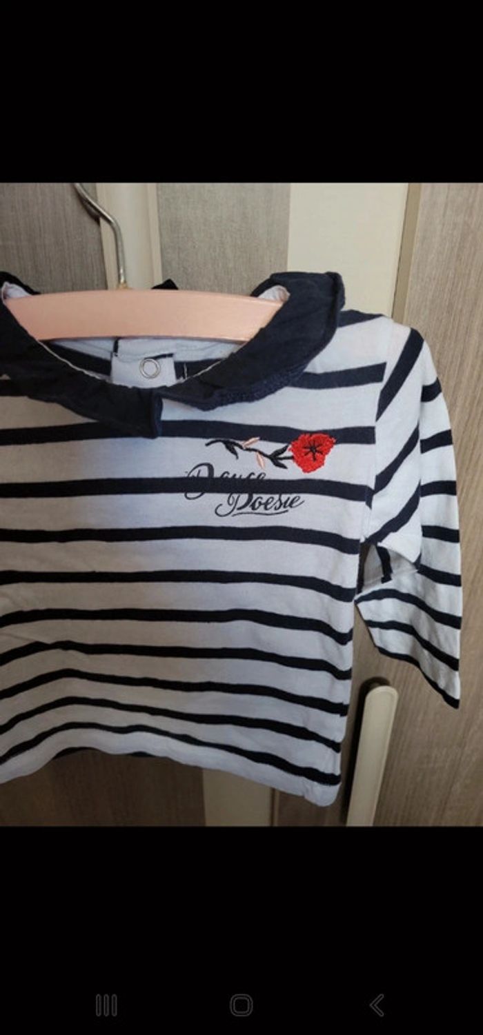 T shirt style marinière 9 mois - photo numéro 2