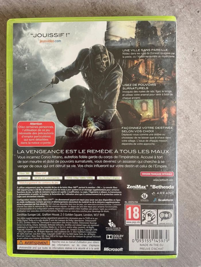 Dishonored Xbox 360 - photo numéro 2