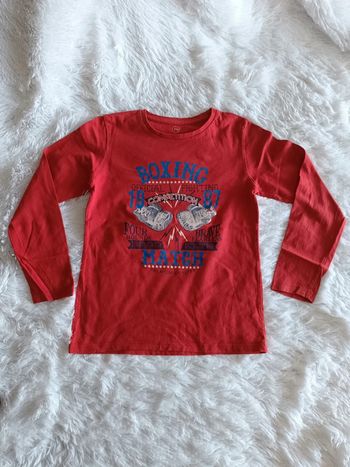 T-shirt boxing manches longues T. 7 / 8 ans