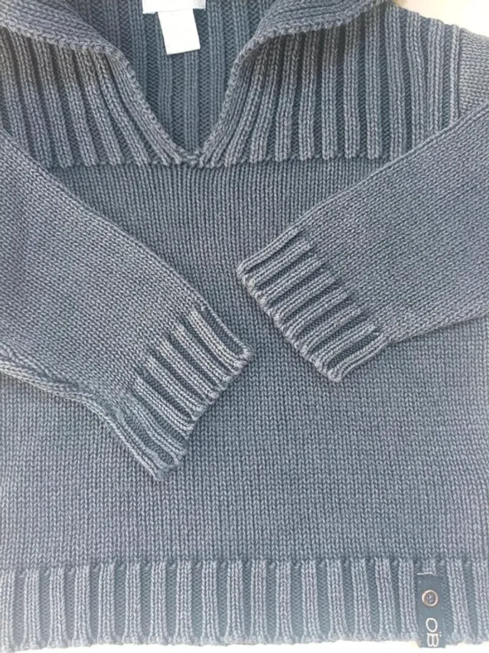 Pull col V noir Obaïbi garçon 6 mois - photo numéro 3