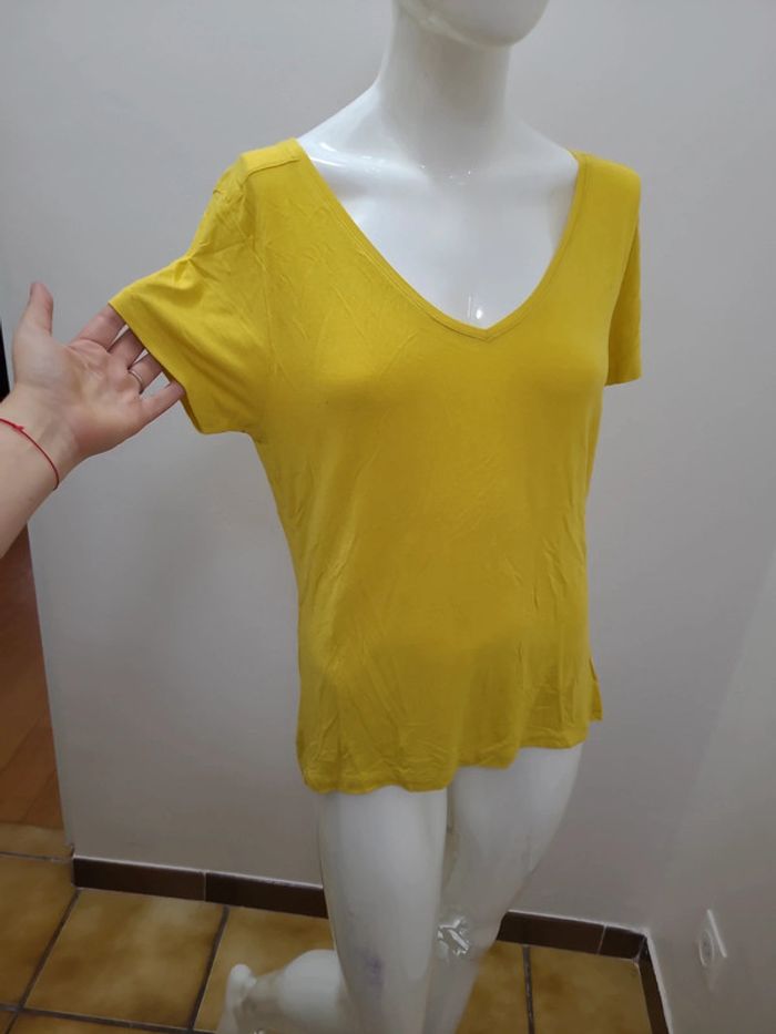T shirt jaune extra doux taille L - photo numéro 3