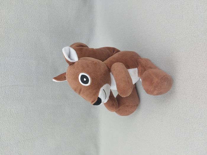 Peluche doudou écureuil ZEEMAN 20 cm marron blanc