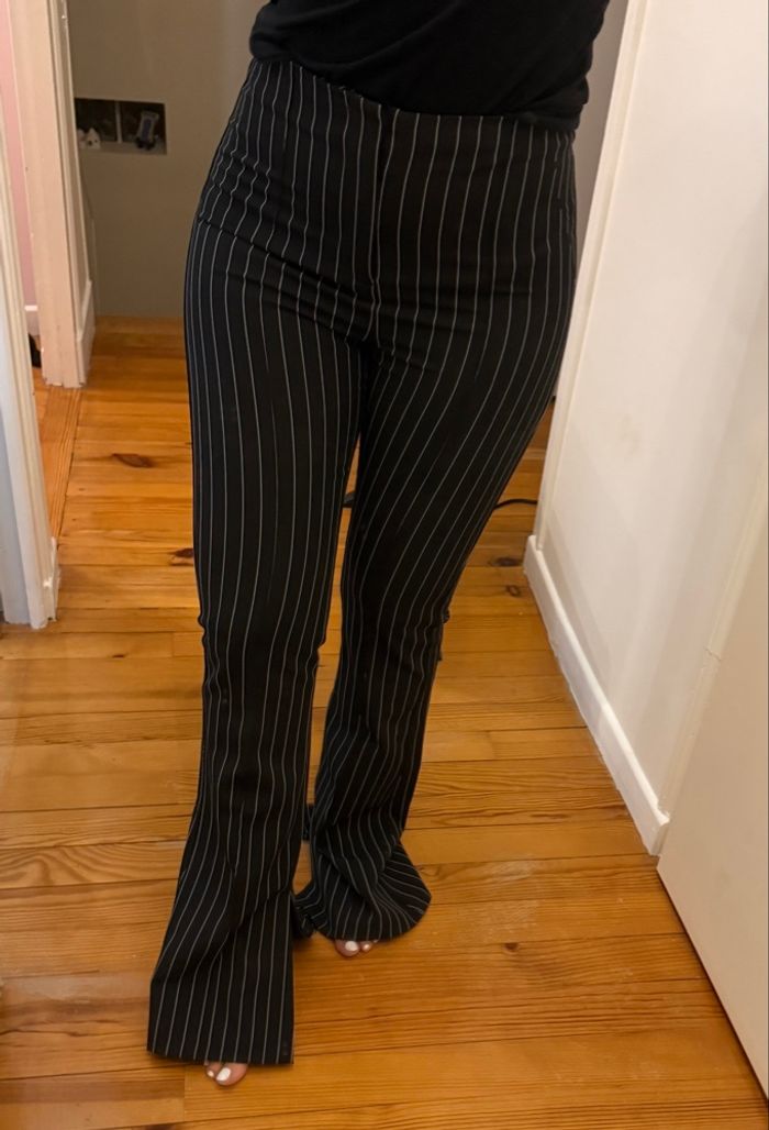 Pantalon noir à rayure Bershka - photo numéro 2