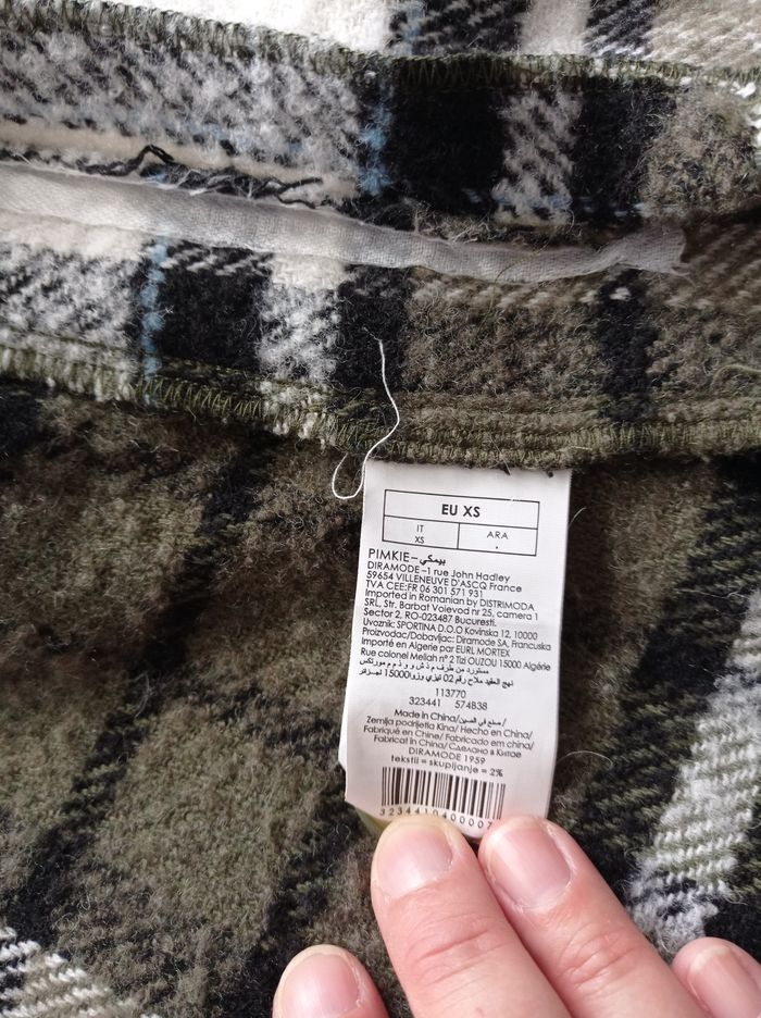 VESTE PIMKIE Carreaux kaki/ blanc/gris. - photo numéro 5