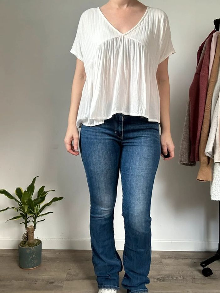 Zara Tee-shirt blanc coupe baby doll – Taille 36 – Très bon état - photo numéro 2