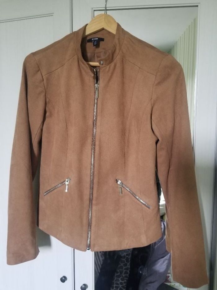 Veste en suédine marron clair femme T.36