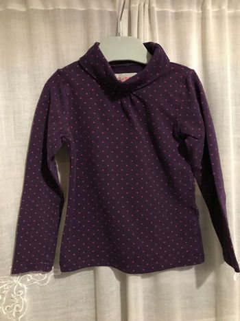 Sous pull violet pois fuchsia 5 ans Lisa Rose