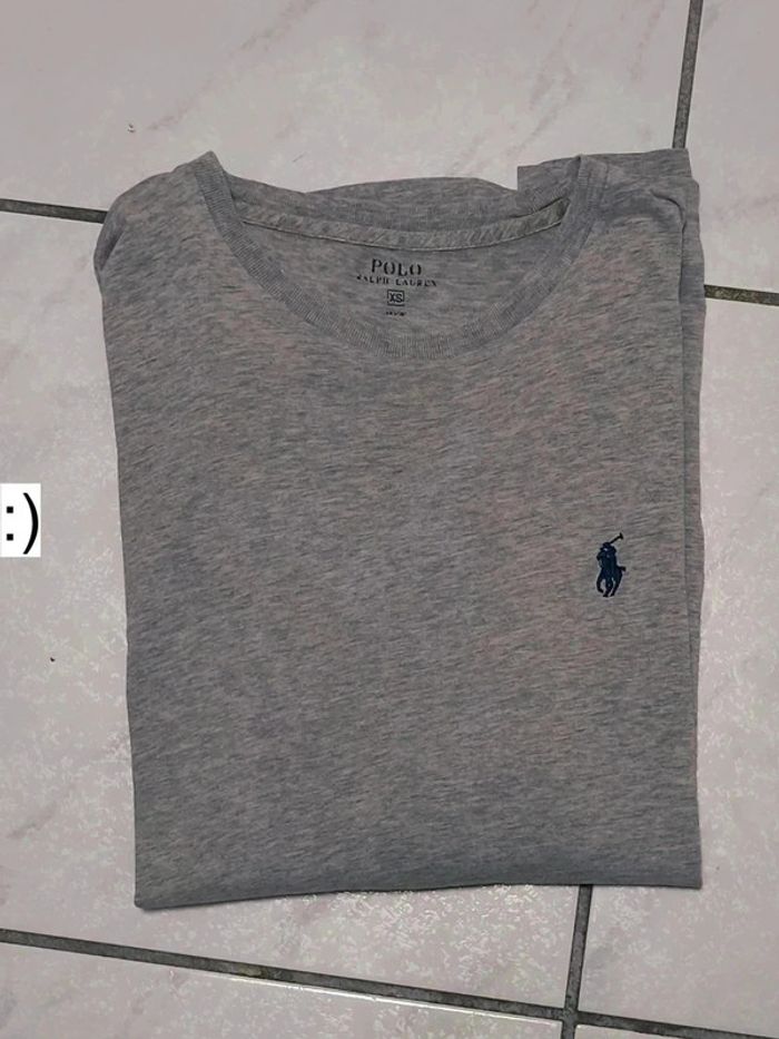 T-shirt vintage Polo Ralph Lauren gris chiné logo brodé – XS (style Y2K, casual chic) - photo numéro 9