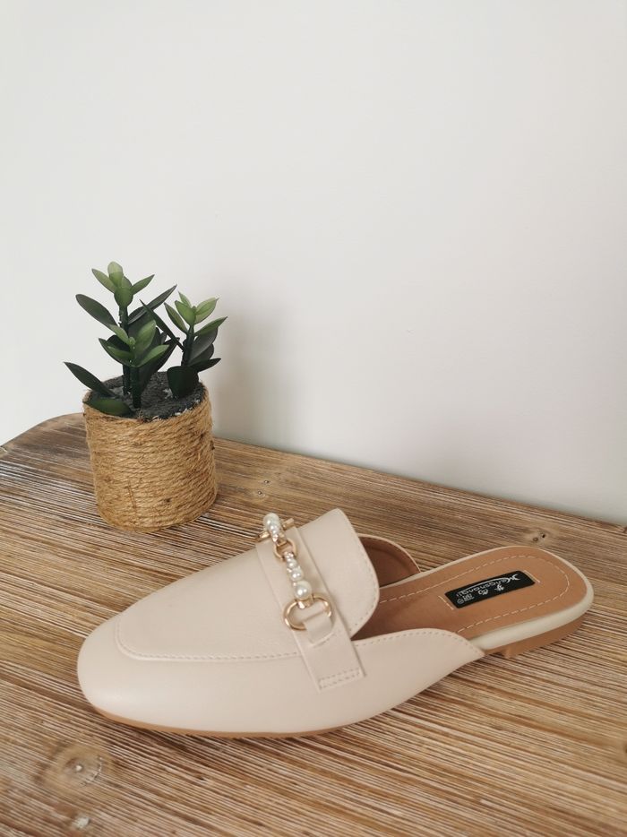 Mules à détails Perles & Strass Beige Nude Shein Pointure 38 - photo numéro 3
