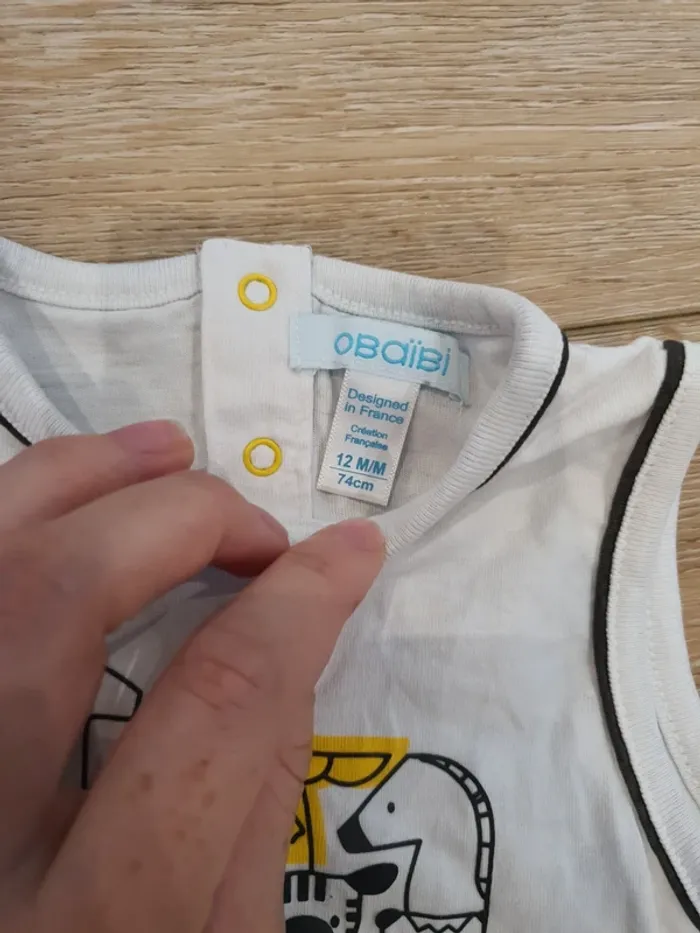 Ensemble débardeur tee shirt obaibi 12 mois - photo numéro 3